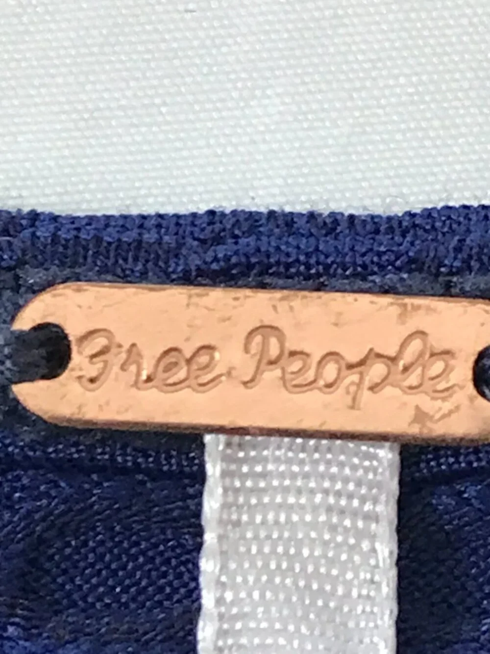 Free People Penny Wrap Top Women XL Blue Button Side Closure Long Sleeve Boho